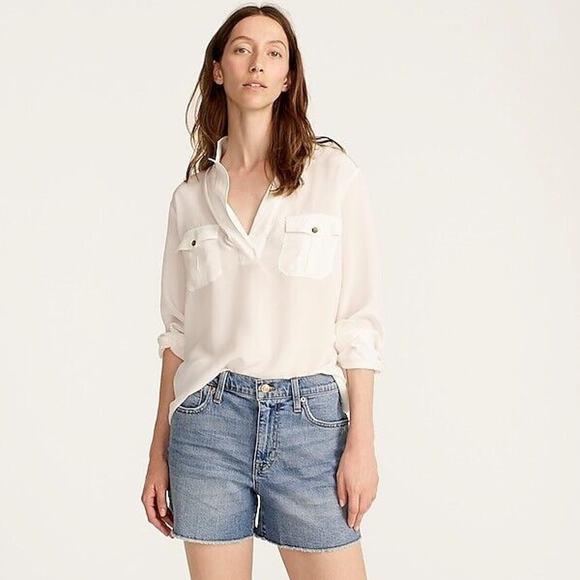 J. CREW High-Rise Denim Shorts in Tea Time Wash #AV425 - Picture 2 of 12